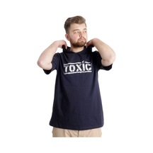 Mode Xl Büyük Beden Erkek T-Shirt Kapşonlu Toxıc 23119 Lacivert 001