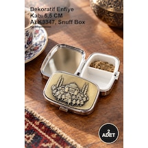 2 Adet İstanbul Temalı Enfiye Kutusu Dekoratif Enfiye Kabı 5,5 Cm Alk3347, Snuff Box