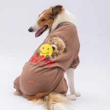Happy Teddy Bear Orta Ve Büyük Irk Köpek Pijaması - Köpek Tulumu - Köpek Kıyafeti 15 Kg-45 Kg