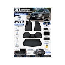 Volkswagen Golf 7 Hb Ust 2015 Model Uyumlu 3d Araca Özel Havuzlu Paspas+bagaj Havuzu Birebir Uyum
