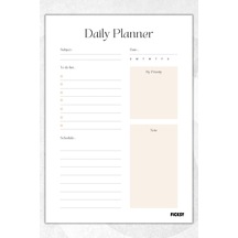 Günlük Planlayıcı - A4 Ebat Yapılacaklar - 30 Yaprak - Daily Planner - 0720 Çok Renkli