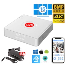 Ventus 8mp Xmeye İcsee 16 Kanal Kayıt Cihazı Nvr 4k