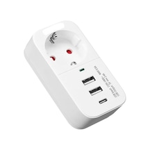 Ftr017 3in1 Termal Akım Korumalı 2usb-a 1soket 3680w 1 Pd Type