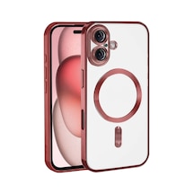 Apple iPhone Uyumlu  17 Uyumlu Kross Magneticsafe Kapak - Kırmızı
