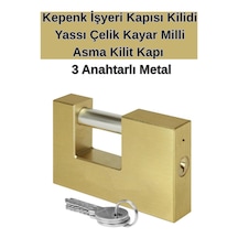 Yüksek Güvenlikli Kayar Milli Asma Kilit -79 Mm Kepenk İşyeri Kapısı İ Yassı Çelik Kayar Milli Kapı