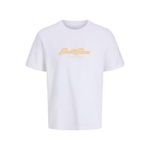 Jack & Jones Erkek Jorcatskılls Ballon Tee Ss Cn Fst Balon Kesim Tişört Beyaz