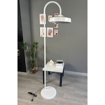 Beyaz Lambader Modern Dekoratif Metal Oturma Odası Çalışma Odası Zemin Lambası 6976 Beyaz