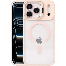Durukar Apple iPhone Uyumlu 17 Pro Remim Lensli Magsafe Standlı Kapak - Pembe