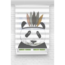 Perdecizade Enxboy Panda Dijital Baskılı Zebra Perde-cocuk Odası-stor Perde Pz-231 Renkli