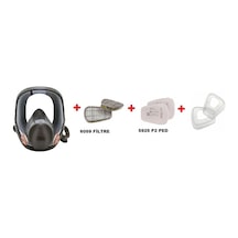 3M  6800 Tam Yüz Gaz Maskesi  + 6059 Abek1 Filtre  + 5925 P2 Ped +  501 Kapak Set