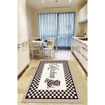 Bej Kaymaz Tabanlı Yıkanabilir Mackenzie Mutfak Halısı Ar819n11