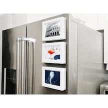 3d Baskı 3lü Magnet Fotoğraf Çerçevesi Seti - Buzdolabı İçin Mini Manyetik Resim Çerçevesi, Dekoratif Magnet-beyaz