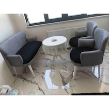 Azra Mobilya Çay Seti Oturma Grubu Oturma Takımı Koltuk Takımı Ahşap Mobilya Takımı Balkon Bahçe Mobilyası Siyah