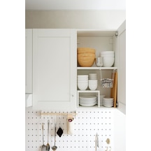 Ikea Beyaz Çok Amaçlı Mutfak Dolabı 220x61x220 Cm Dekoratif Beyaz