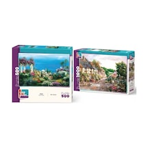 Taş Sokak Ve Sahil Köyü İkili Set - 1000 + 500 Parça İkili Puzzle Seti
