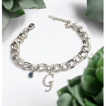 Kadın Samanyolu Nazar Boncuklu Çelik Harf Bileklik 887711