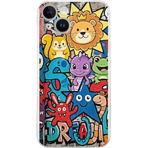 Apple Uyumlu iPhone 14 İle Grafiti Star Team Tasarımlı Şeffaf Silikon Kılıf Şeffaf