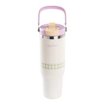 Pembe Paslanmaz Çelik Katlanır Pipetli Termos Bardak 1.2l - 2 Lila