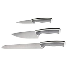 Bıçak Seti MeridyenDukkan Gri-Beyaz Paslanmaz Çelik Bıçak 3lü Set