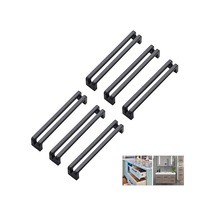 Siyah Mutfak Kapı Kolu, 6 Parça Çekmece Kolu 96 Mm C/c, Çinko Alaşımlı Dolap Kolları, Modern Yatak Odası Gardırop Kolları, Kapılı Gardırop