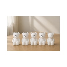 5 Li Mini Ayıcık Dekoratif Biblo Seti Beyaz Sevimli Ayı Figürü 3x5 Cm Beyaz - 910416387 Beyaz - 910416387