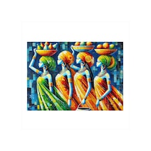 Soyut Renkli Kadınlar Art Mdf Tablo