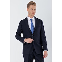 İmza Lacivert Gabardin Mono Yaka 6 Drop Comfort Fit Rahat Kesim Basic Takım Elbise 1001245010 Lacivert
