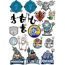 Poseidon Sticker Set-2 15 Parça Telefon, Tablet, Defter, Laptop Sticker