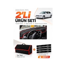 Proton 415-416-418-420 1994-2000 Uyumlu Torpido Örtüsü + Tay Tüyü Çanta Seti - Siyah Kırmızı