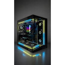 Gameline Leon V2 Argb Pwm Blok Fan Ultra Airflow Atx Gaming Bilgisayar Kasası Siyah