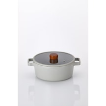 Neoflam Fika Alüminyum Döküm Tencere Gri Cam Kapaklı 18cm
