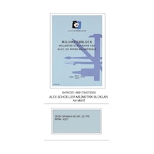 Alex Shoeller Milimetrik Blok 80gr A4 Mavi 20 Yaprak