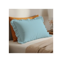 Fırfırlı Pamuklu Kumaş Yastık Kılıfı 50 X 70 Mavi - 719396431 Mavi