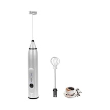 Maiyame Usb Şarjlı El Tipi Süt Köpürtücü, 3 Hızlı Elektrikli Mikser, 2 Paslanmaz Çelik Kefesi - Kahve, Tatlı, İçecekler İçin Gümüş Diğer