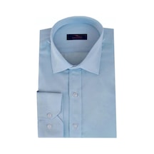 Erkek Uzun Kol Gömlek Silim Fit Armürlü Bgl-st01909 Buz - Mavi