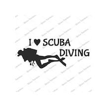 I Love Scuba Diving Dalış Dalgıç Sticker 00895