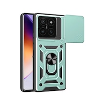 Xiaomi Mi 14t Pro Uyumlu Kılıf Pars Lens Yüzüklü Silikon - Yeşil