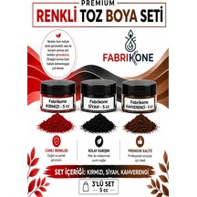 3'lü Set Premium Parafin Soya Wax Toz Mum Boyası Hobi Seti - 5 Cc Kırmızı, Siyah, Kahverengi Bkfab3kskh5g Çok Renkli