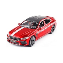 Bmw M8 Street Edition Kırmızı - Beyaz Şeritli 1/24 Araba Diecast Model