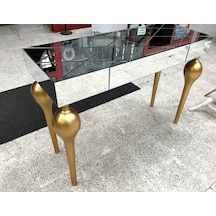 Dresuar Tombul Ayak Model Kayın Torna Mdf Tabla Parlak Gold Boya (382759977) Beyaz - Ceviz