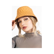 Ladycolor Kadın Kışlık Kapitone Bucket Balıkçı Şapka Sarı Hardal
