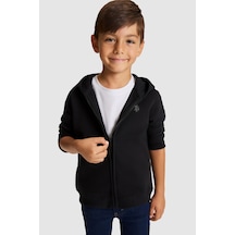 U.S. Polo Assn. Erkek Çocuk Siyah Kapüşonlu Fermuarlı Sweatshirt 50331749-vr046