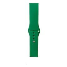 Ekılıf - Samsung Gear S2 Uyumlu - Kordon Band Serisi 20mm Klasik Kordon Silikon Strap Kayış - Grass Green