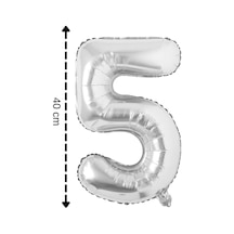 Folyo Balon 5 Rakamı Helyum Balon 40 Cm Gümüş Renk