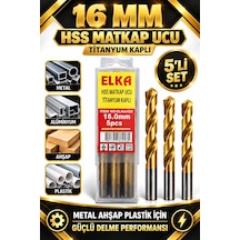 16 Mm Hss Titanyum Kaplı Matkap Ucu 5'li Set Metal Alüminyum Ahşa
