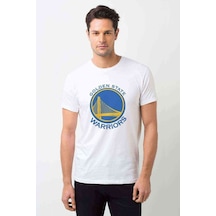 Golden State Warriors Baskılı Beyaz Erkek Tshirt
