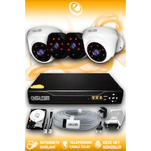 Elitcam 4 Kameralı Uzay 2 İç Kamera Set 100 GB HDD Full HD Gece Görüşlü Güvenlik Kamerası Sistemi