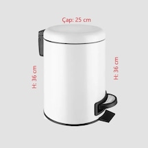 Paslanmaz Pedallı Çöp Kovası Beyaz 12 Lt 000302-2 Açık Kahverengi
