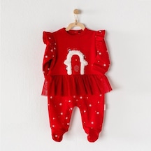 Andywawa Ac23305 Bebek Tulum Romper Happy New Year Kırmızı