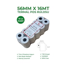 56x16 Termal Rulo Yazarkasa Pos Rulosu 5 Paket 50 Adet Tse Belgeli Bpa Free